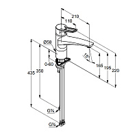 Kludi MX Смеситель для кухни рычажный, высота излива 16,6 см, цвет: хром 399050562