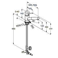 Kludi Scope Смеситель для кухни, полый рычаг, с выдвиж. излив, для безнапор. водонагрев., цвет: хром 339320575