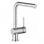 Kludi L Steel Смеситель для кухни с выдвижным изливом, высота излива 27 см, цвет: нержавеющая сталь 45851F877