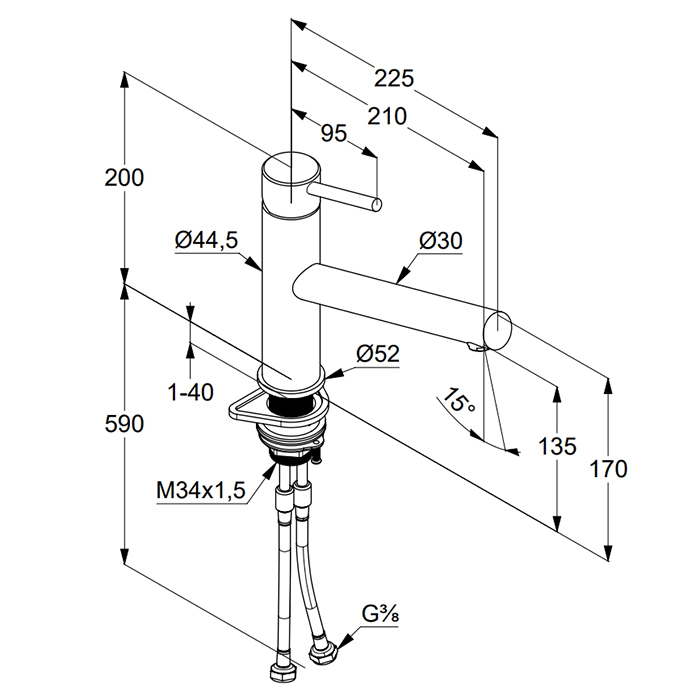 Kludi Steel Смеситель для кухни DN 15, высота излива 13,5 см, цвет: нержавеющая сталь 44850F860