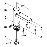 Kludi Zenta SL Смеситель для раковины, сенсор, без д/к, длина излива 11,9 см, цвет: хром 3810205