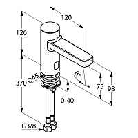 Kludi Zenta SL Смеситель для раковины, сенсор, без д/к, длина излива 12 см, цвет: хром 3820005