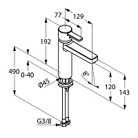 Kludi Zenta Смеситель для раковины, без д/к, длина излива 12,9 см, цвет: хром 382650575