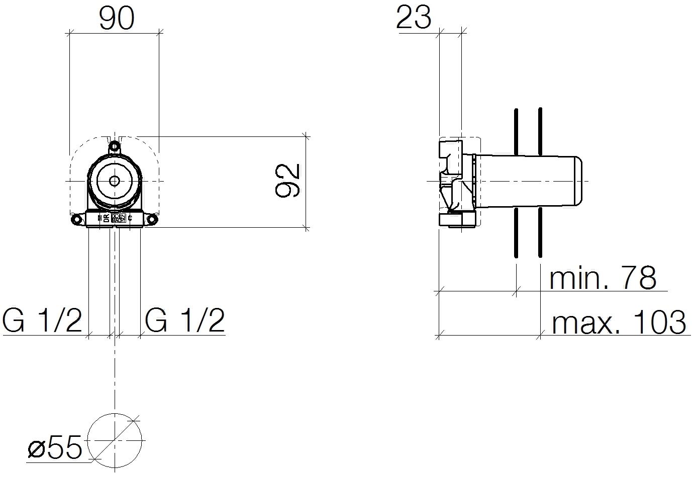 Dornbracht Встраиваемая часть смесителя для раковины 3500397090
