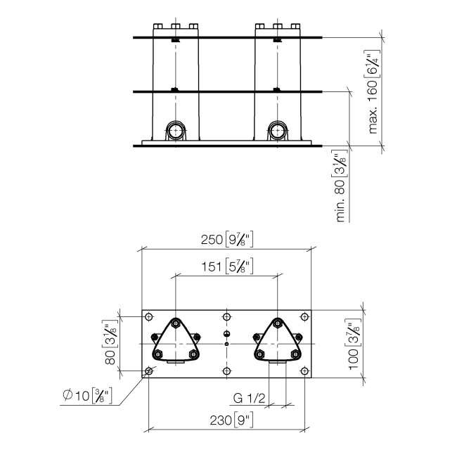 Dornbracht Встраиваемая часть для напольного смесителя, для ванны 3594497090