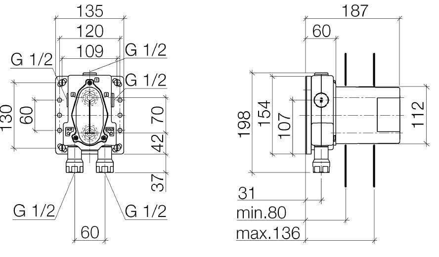 Dornbracht Встраиваемая часть термостатического смесителя для душа 3542597090