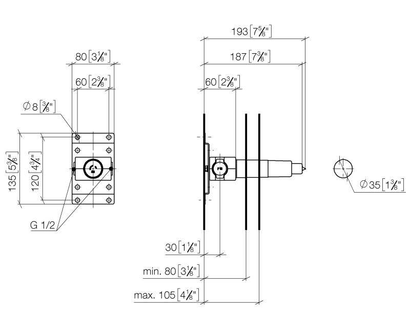 Dornbracht Встраиваемая часть смесителя для душа 3505097090