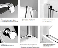 Radaway Eos II Дверь для душевого уголка KDJ 100x195h см L, цвет: хром 3799422-01L