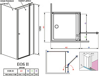 Radaway Eos II Дверь для душевого уголка KDJ 110x195h см R, цвет: хром 3799423-01R