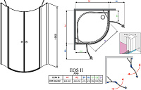 Radaway Eos II Дверь для душевого уголка PDD 90x195h см L, цвет: хром 3799471-01L