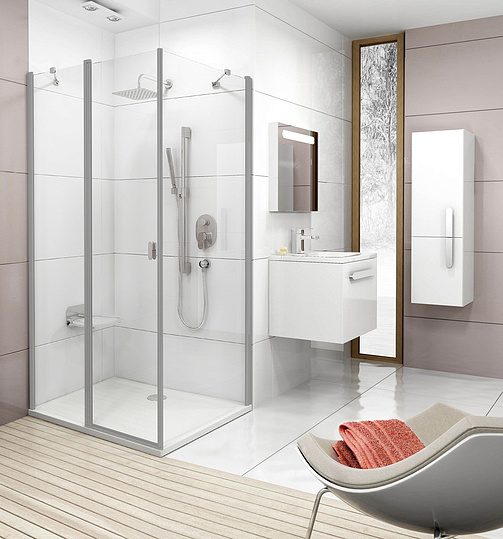 Ravak Chrome  Дверь для душевого уголка CRV2 стекло 90x195h см, цвет: сатин 1QV70U00Z1