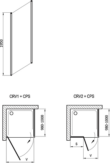 Ravak Chrome Боковая стенка CPS стекло 100x195h см, цвет: белый 9QVA0100Z1