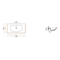 Catalano Comfort Раковина подвесная 100x50x13,5h см, без перелива, покр Cataglaze цвет: белый глянц. 1100ED00