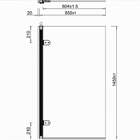 Burlington Britton Шторка на ванну, распашная, 1 секция 85х145 см, цвет: хром глянцевый C9