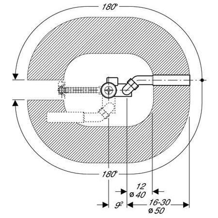 Geberit Слив-перелив для ванны с поворотных механизмом, без накладок 150.501.00.1
