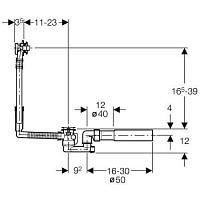 Geberit Слив-перелив для ванны с поворотных механизмом, без накладок 150.501.00.1