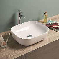 Art&Max Раковина накладная, прямоугольная 50,5x40,5x14h см, цвет: белый AM-78104