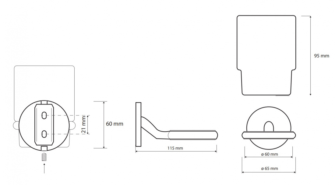 Bemeta Nox Держатель для зубных щеток, цвет: черный 102410010