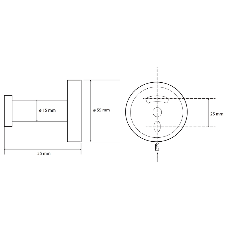 Bemeta Omega Крючок одинарный, цвет: хром 104106062