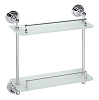 Bemeta Retro Полка стеклянная, двухъярусная 40x12x42h см, цвет: хром 144301122