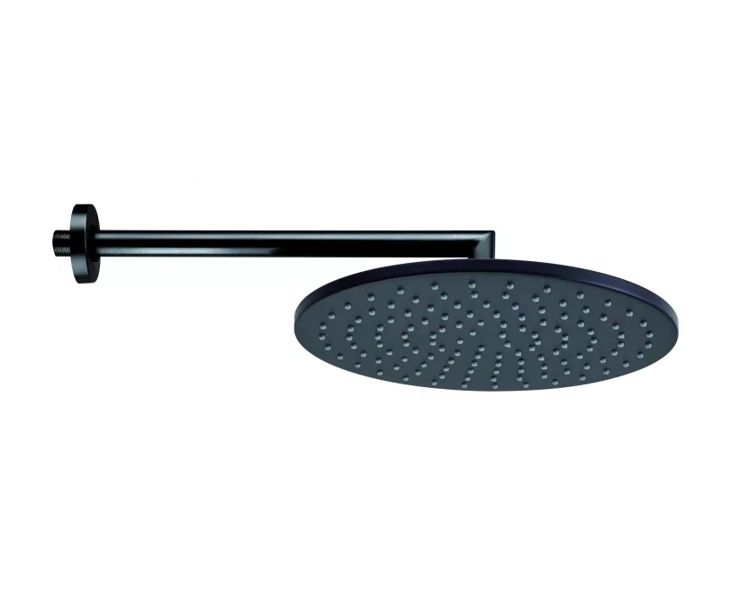 Bossini Cosmo Верхний душ d28 см, 1 вид струи, кронштейн настенный 35 см, цвет: mat black H70596I.073
