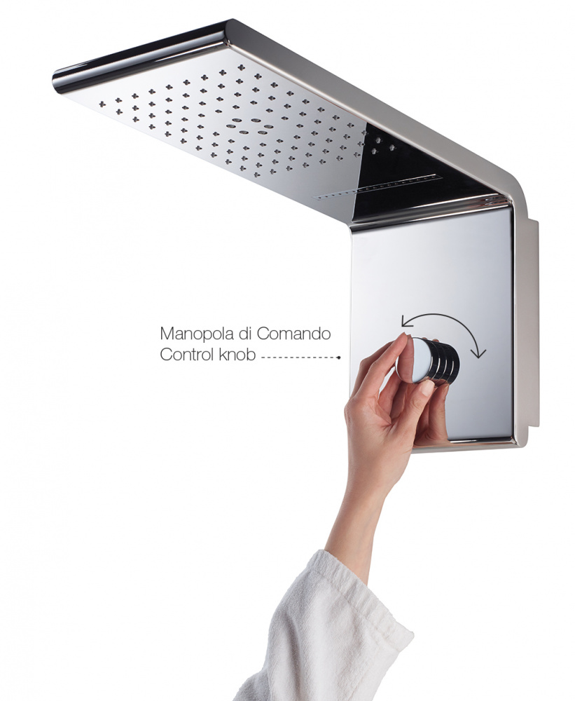 Bossini Syncro Душевая панель с термостатом - верхний душ, 3 вида струи, цвет: chrome I00590.030