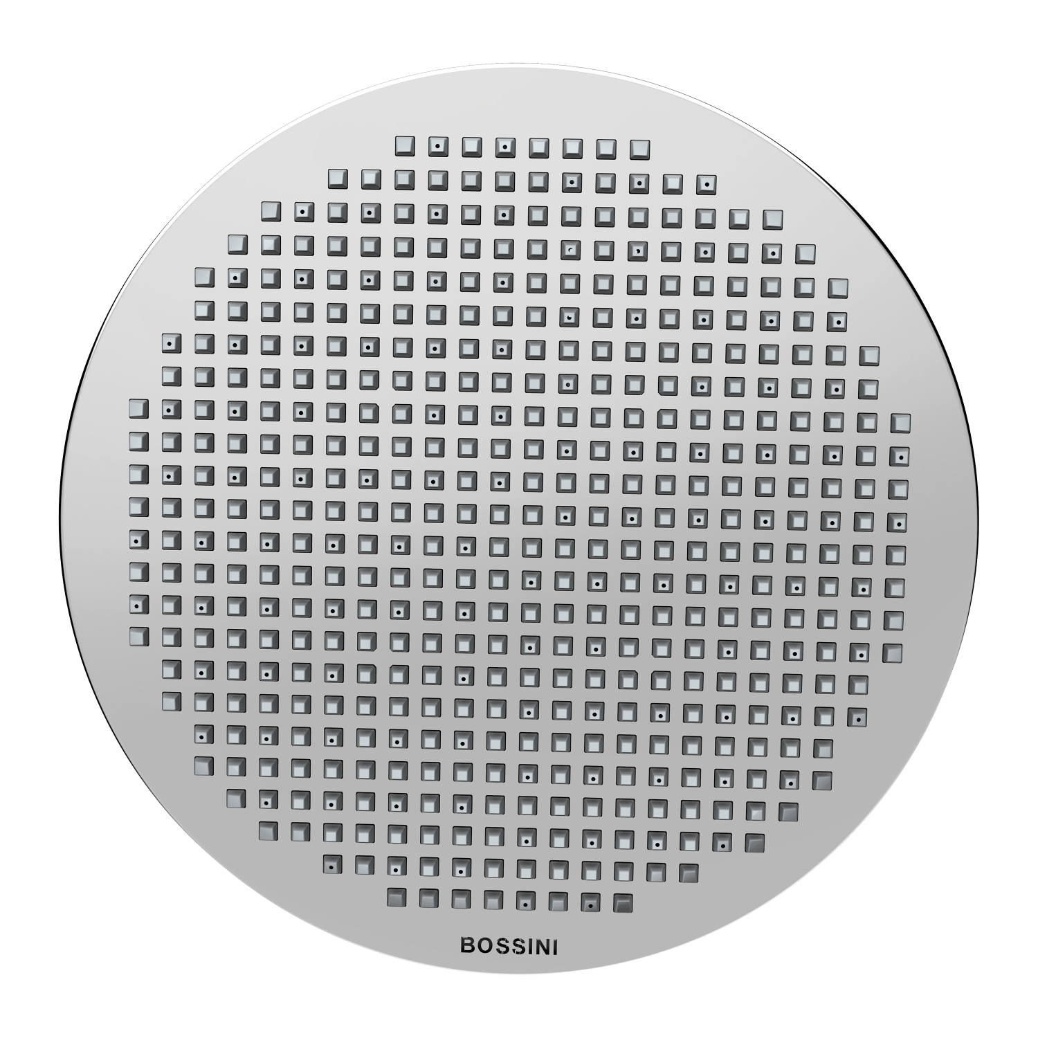 Bossini Apice Верхний душ d28 см, 1 вид струи, кронштейн настен. 33см, цвет:polished stainless steel H70430H.045
