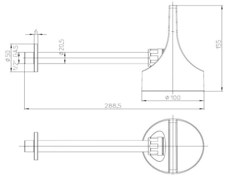 Bossini Apice Верхний душ d10 см, 1 вид струи, кронштейн настенный, цвет: satin nickel HH1000.094