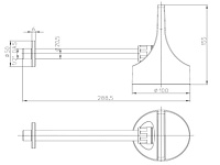 Bossini Apice Верхний душ d10 см, 1 вид струи, кронштейн настенный, цвет: satin nickel HH1000.094
