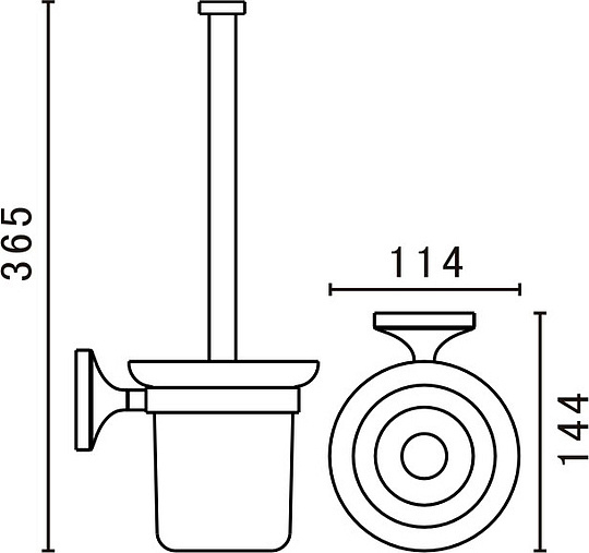 Art&Max Bohemia Ершик для унитаза подвесной со стеклянной колбой, цвет: бронза AM-E-4281-Br