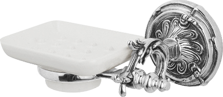 Art&Max Barocco Мыльница с керамической чашей, подвесная, цвет: хром AM-1786-Cr