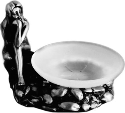 Art&Max Juno Мыльница со стеклянной чашей, подвесная, цвет: серебро AM-0071C-T