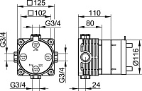 Keuco Universal Внутренняя часть смесителя для ванны на 1 отверстие 59970 000070