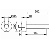 Keuco Ixmo Излив настенный для ванны, цвет: хром 59545 010101