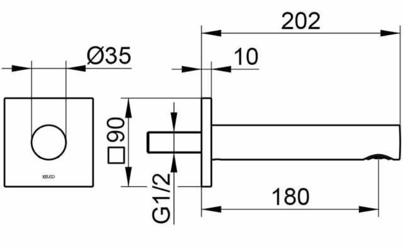 Keuco Ixmo Излив настенный для ванны, цвет: хром 59545 010102