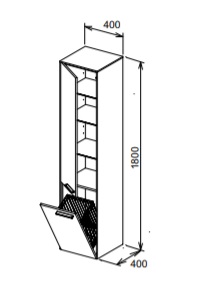 Keuco Royal 60 Шкаф-пенал 40x40x180h см, цвет: антрацит матовый 32131 440001