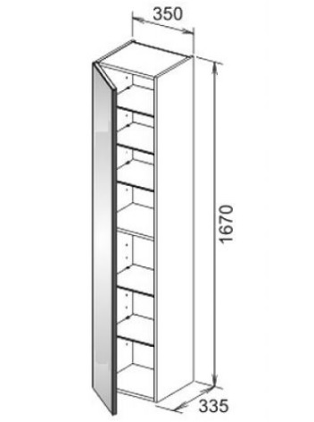 Keuco Royal Reflex Шкаф-пенал 35x33,5x167h см, цвет: черный 34030 570001