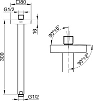 Keuco Universal Настенный душевой кронштейн, цвет: черный матовый 53089 370302