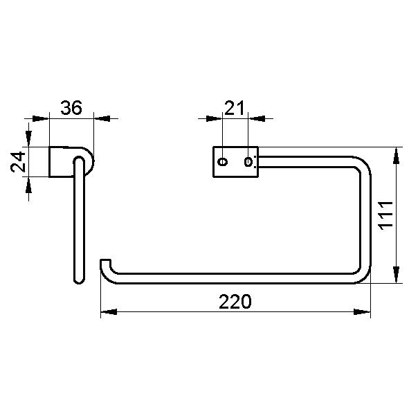 Keuco Smart.2 Полотенцедержатель 22x3,6x11,1h см, цвет: хром 14721 010000