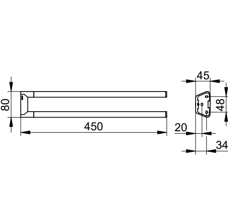 Keuco Сollection Reva Полотенцедержатель 3,4x45x8h см, цвет: черный матовый 12818 370000