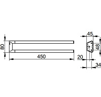 Keuco Сollection Reva Полотенцедержатель 3,4x45x8h см, цвет: черный матовый 12818 370000