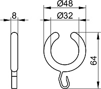 Keuco Plan Кольца для шторки 10 шт., цвет: белый 14927 000103