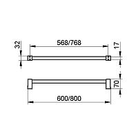 Keuco Smart.2 Полотенцедержатель 60 см, цвет: хром 14701 010600