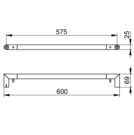 Keuco Сollection Reva Полотенцедержатель 80 см, со встроенным крючком, цвет: хром 12801 010800