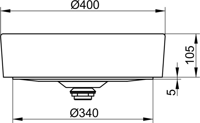 Keuco Stageline Раковина накладная 40x40x12h см, цвет: черный 32880 570400