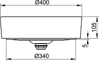 Keuco Stageline Раковина накладная 40x40x12h см, цвет: черный 32880 570400