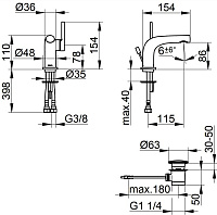 Keuco Edition 400 Смеситель для раковины рычажный, с донным клапаном, цвет: хром 51504 010000