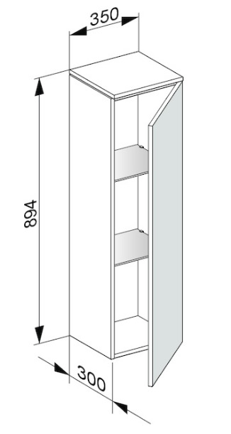 Keuco Edition 400 Шкаф средний 30x35x89,4h см, цвет: трюфель 31720 370002