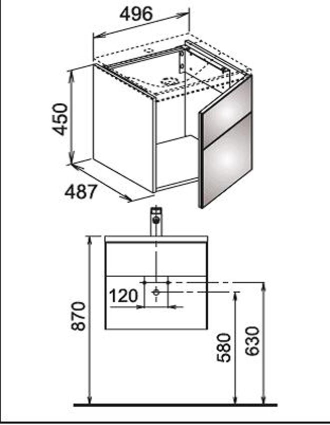 Keuco Royal Reflex Тумба под раковину 49,6x48,7x45h см 34040 210001