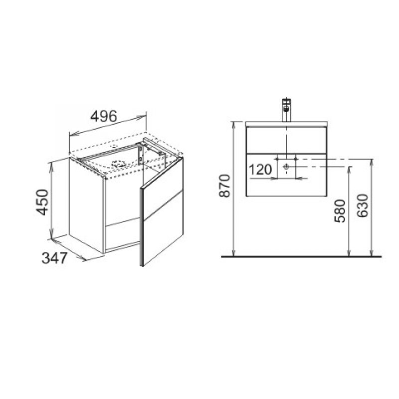 Keuco Royal Reflex Тумба под раковину 49,6x34,7x45h см 34090 110001